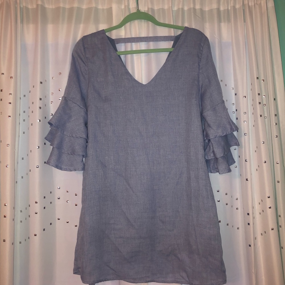 Blue Dress with 3/4 sleeves